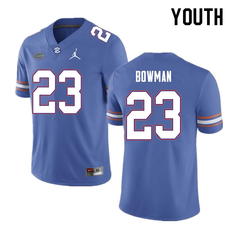 NCAA Florida Gators Demarkcus Bowman Youth #23 Nike Royal Stitched Authentic College Football Jersey QCD4764BC